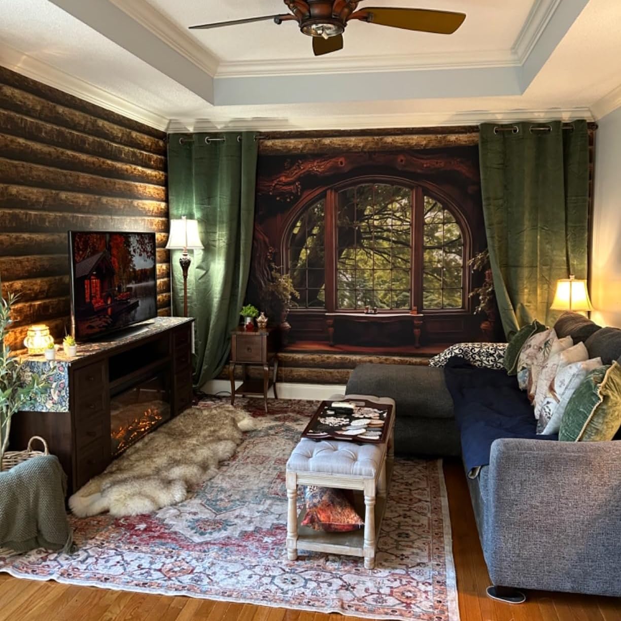 Outdoor Forest Tapestry Wall Hanging Rustic